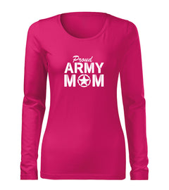 DRAGOWA Slim γυναικείο army mom μακρυμάνικο μπλουζάκι 160 g/m², ροζ