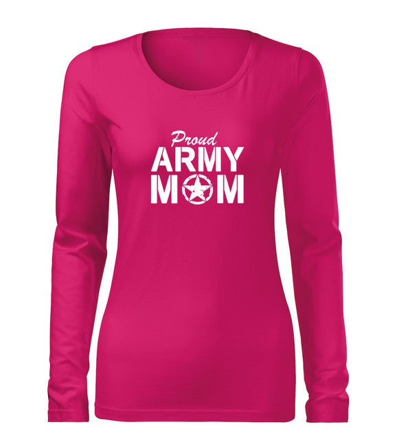 DRAGOWA Slim army mom majica ženski z dolgimi rokavi
