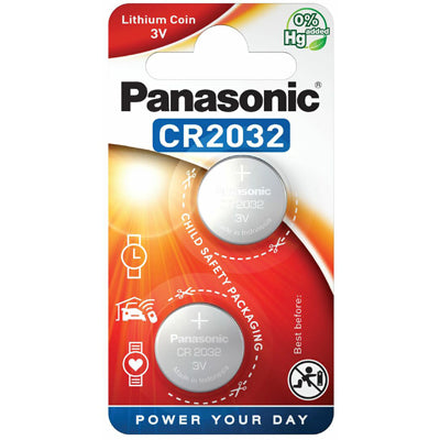 Panasonic CR 2032 gumbna litijeva baterija, 2 kosa