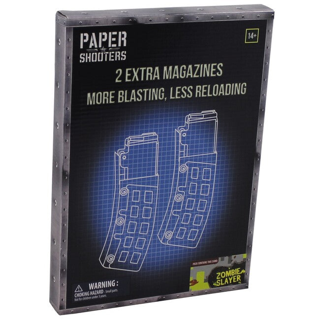 PAPER SHOOTERS Foldable Weapon Set Paper Shooters Zombie Magazine, 2 Pack