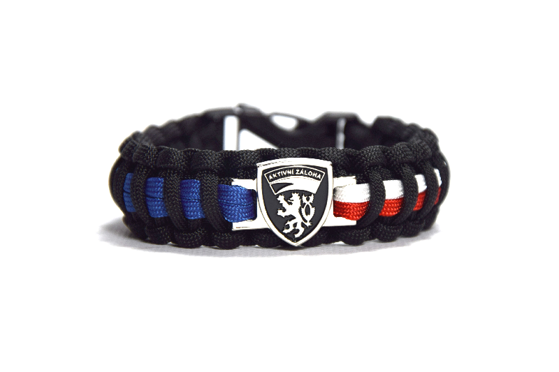 Cordell Aktivna zaloga CR paracord zapestnica zaponka na sponko širina 2,4cm, črna