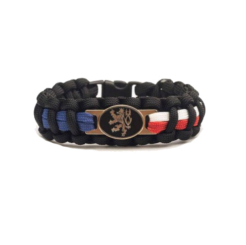 Cordell paracord zapestnica Češki lev, črna, širina 1,9cm
