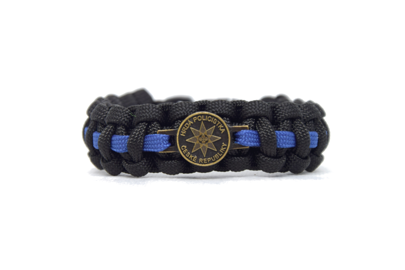 Cordell Ponosna Policistka paracord zapestnica, modro-črna, širina 1,9cm