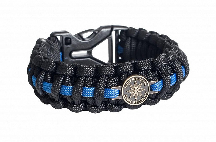 Cordell paracord zapestnica Ponosen Policista, modra, širina 2,4cm