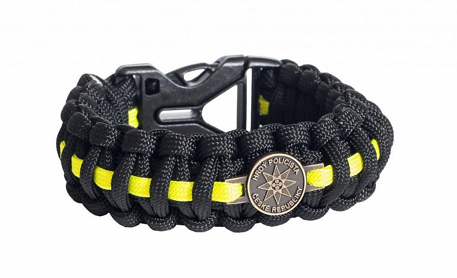 Cordell Ponosen Policista paracord zapestnica širina 2,4cm, rumena