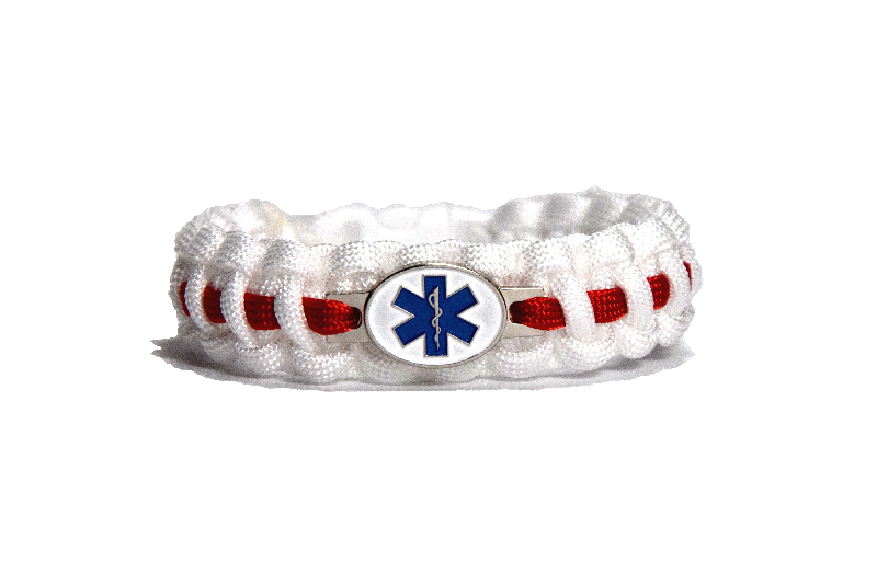 Cordell paracord zapestnica Ponosen reševalec, belo-rdeča, širina 1,9cm