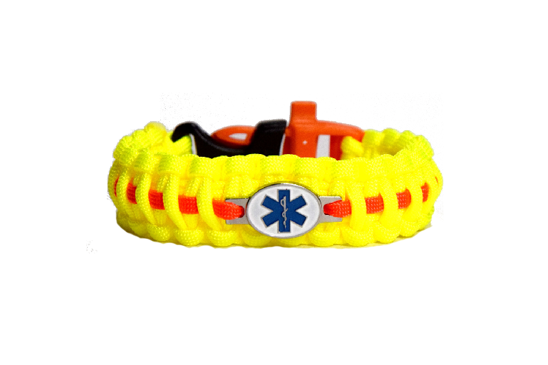 Cordell Ponosen rešilni paracord zapestnica, rumena, širina 2,4cm