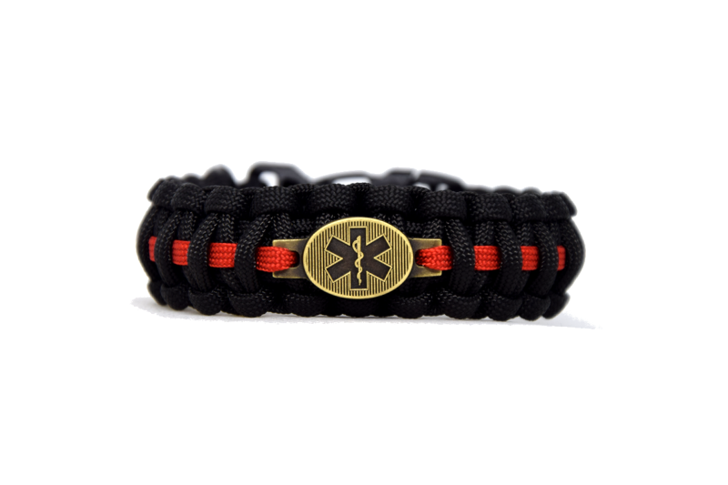 Cordell bolničar paracord zapestnica vojaško zaponka na sponko širina 2,4 cm, črna