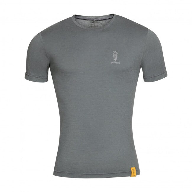 Patizon Gun metal merino majica moški s kratkim rokavom