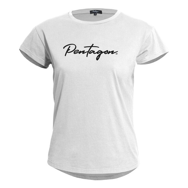 Pentagon Whisper Calligraphy kratke majice ženski, bele