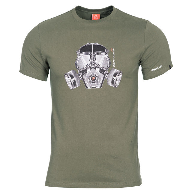 Pentagon Gas Mask majica, olivno zelena
