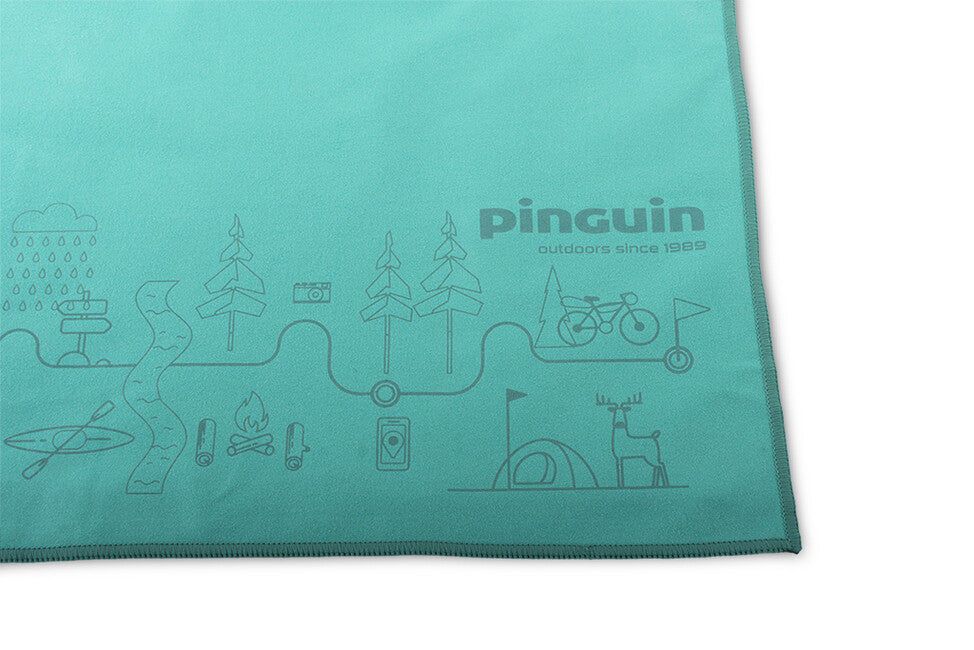 Pinguin Micro towel Map brisača 40 x 80 cm, petrolejska
