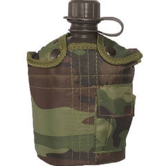 Mil-Tec US Field Bottle 1L with ALU Cup, Woodland