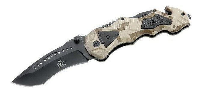 PUMA-TEC žepni nož 9 cm, maskirni vzorec, aluminijast