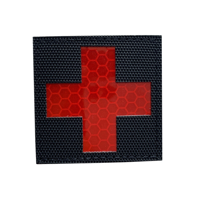 WARAGOD Reflective Fabric Cross Medic Patch, Black and Red