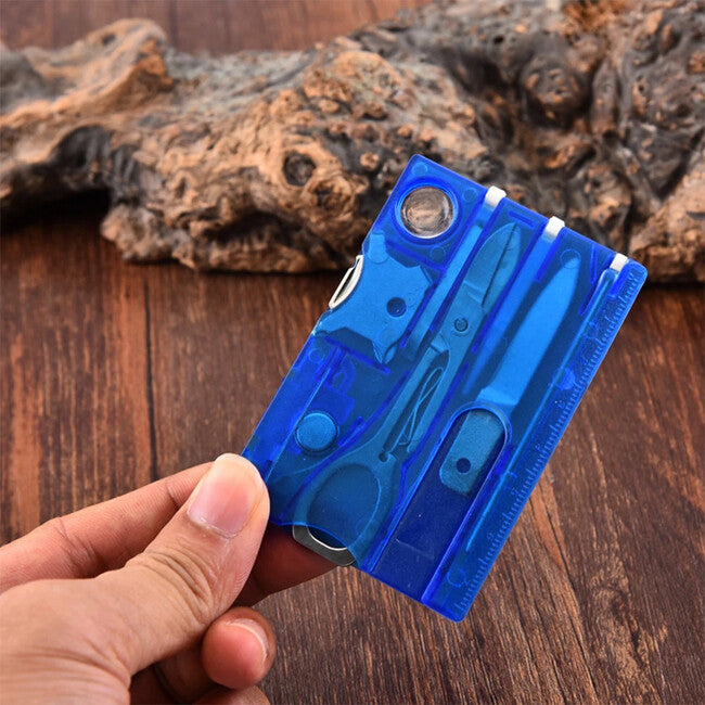 DRAGOWA Tactical Wildog Multifunctional Survival Pocket Card, Blue