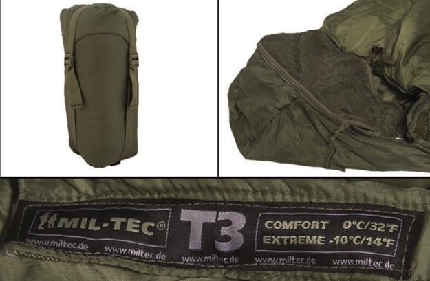 Mil-Tec Tactical T3 Υπνόσακος, Λαδί, 0/-10 °C