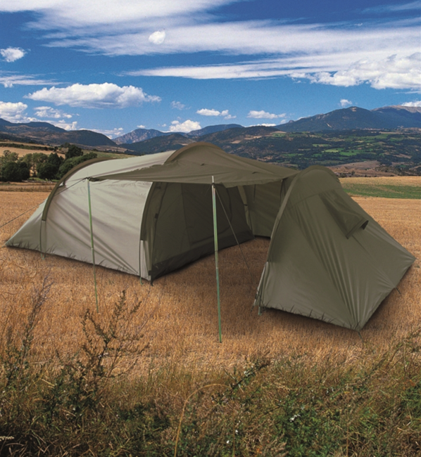 Mil-Tec šotor s zadprostorjem za 3 osebe, olivno zelen, 415 x 180 cm x 120 cm