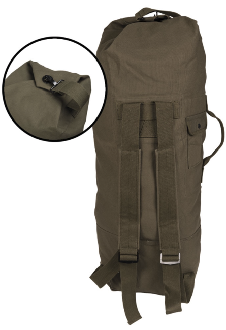 Mil-Tec US Duffle Bag with Two Straps, Olive 75L