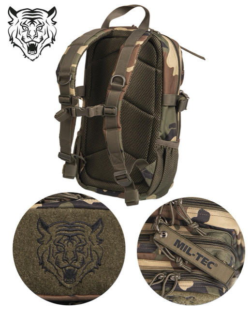 Mil-Tec US assault nahrbtnik otroški woodland, 14L