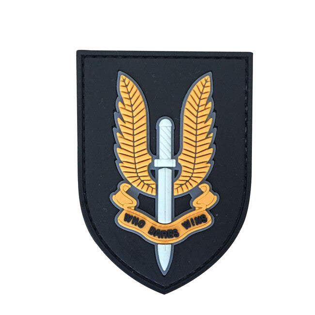 WARAGOD Special Air Service SAS Who Dares Win našitek PVC patch rumena