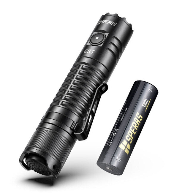 Speras Luminus SST40 Rechargeable LED Flashlight, Black