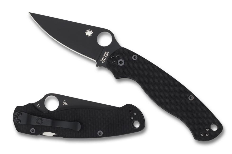 Spyderco Para Military 2 žepni nož 8,7 cm, čisto črn, G10