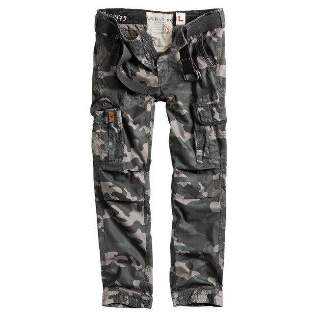 Surplus Premium Slimmy hlače, black-camo