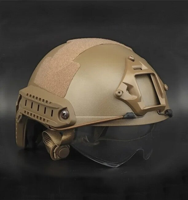 DRAGOWA Tactical Fast MH taktická helma s okuliarmi Charger, coyote (bez certifikácie)
