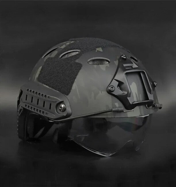 DRAGOWA Tactical Fast PJ taktická helma s okuliarmi Bolt, CP black (bez certifikácie)