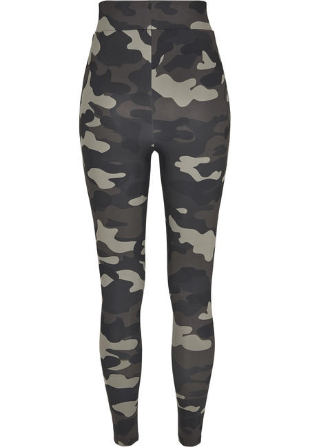 Urban Classics Camo Tech ženske legice, temno kamuflaža