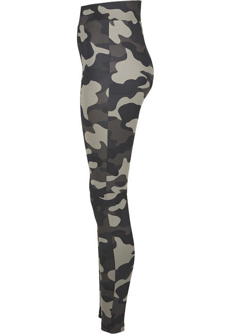 Urban Classics Camo Tech ženske legice, temno kamuflaža