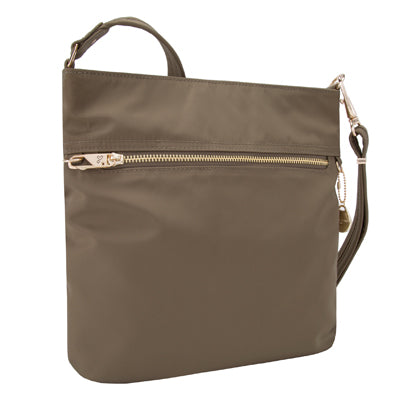 Travelon Tailored Slim torba čez ramo proti kraji, rjava
