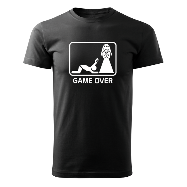 DRAGOWA Game Over kratka majica 160 g/m2, črna