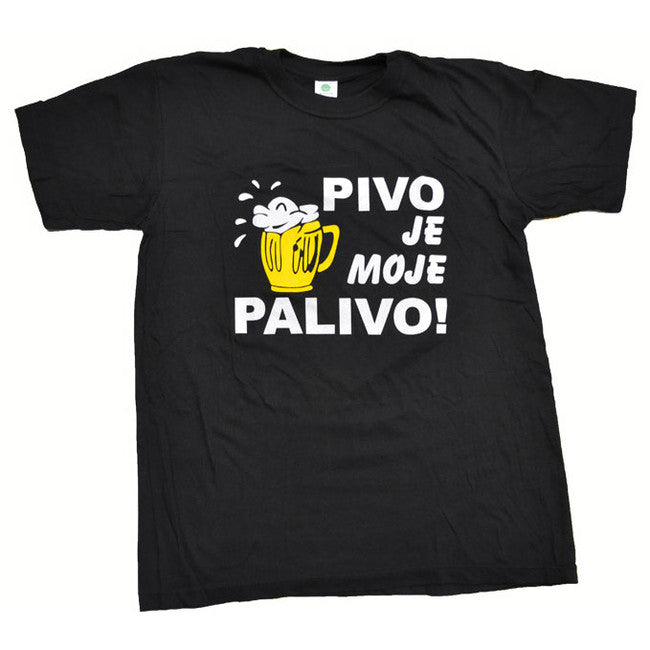 O&T Funny majica Šaljive pivo je moje palivo, črna
