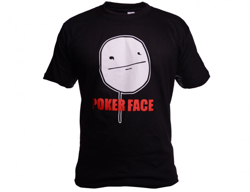 O&T Funny majica Šaljive poker face, črna
