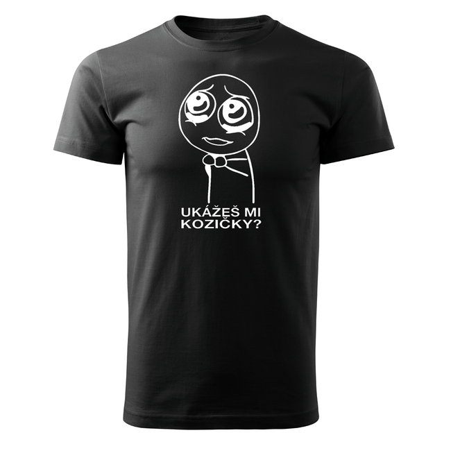 DRAGOWA kratka majica Ukažeš mi kozičky 160 g/m2, črna