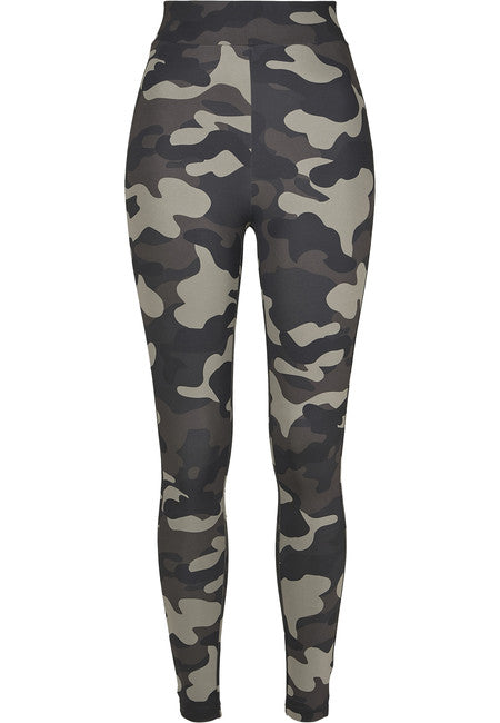 Urban Classics Camo Tech ženske legice, temno kamuflaža