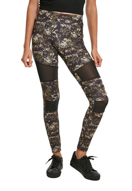 Urban Classics Tech Mesh ženske hlače, wood digital camo