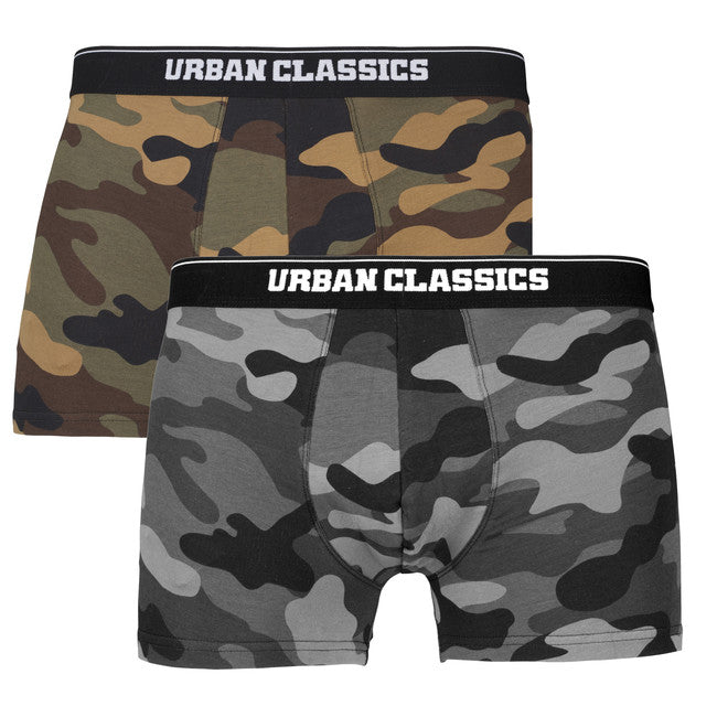 Urban Classics boksarske kratke hlače 2-pack, Woodcamo + darkcamo