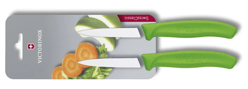 Victorinox Swiss Classic 2-Piece Knife Set Smooth Blade, Green