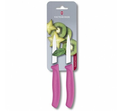 Victorinox Swiss Classic 2-Piece Knife Set, Serrated Blade, Pink