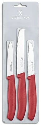 Victorinox Swiss Classic 3-Piece Knife Set, Red
