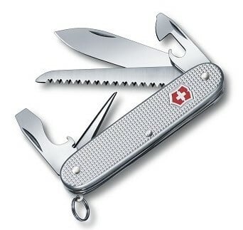 Victorinox Farmer Alox večnamenski nož 93 mm, nazobčan ročaj, srebrna, 9 funkcij