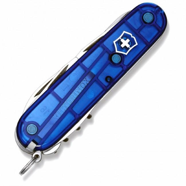 Victorinox Huntsman žepni nož 91mm, prosojno moder