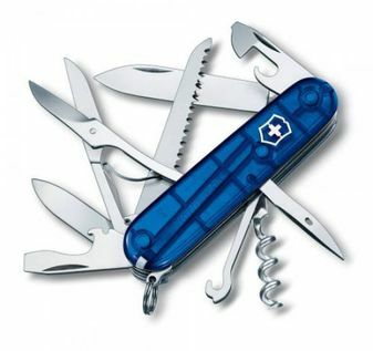 Victorinox Huntsman Πολυλειτουργικό Μαχαίρι Sapphire, Διάφανο Μπλε, 15 Λειτουργίες, Blister