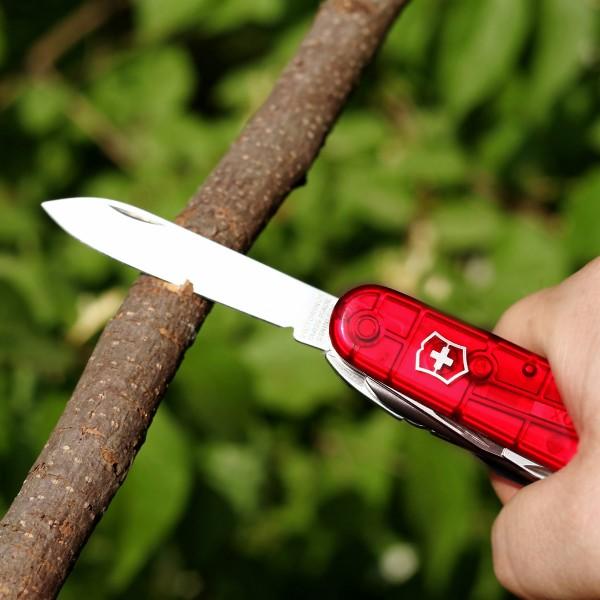 Victorinox Huntsman žepni nož 91mm, transparenten, rdeč
