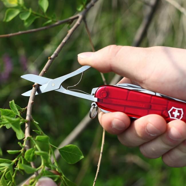 Victorinox Huntsman žepni nož 91mm, transparenten, rdeč