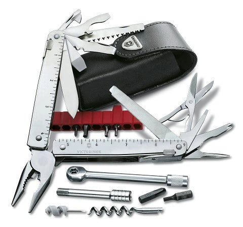 Victorinox SwissTool X Plus RATCHET večnamensko orodje v usnjeno tokom