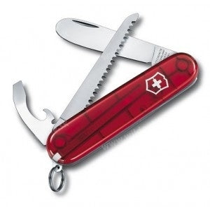 Victorinox My First večnamenski nož za otroke, transparentna rdeča, 9 funkcij